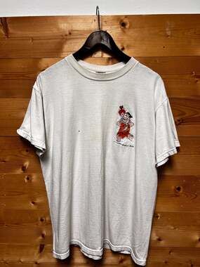 Vintage 1990s The Flintstones Fred and Pebbles Embroidered T-Shirt large